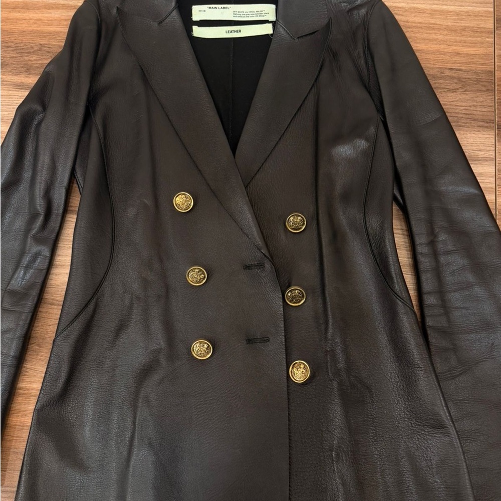 Off-White Black Blazer with Gold Buttons